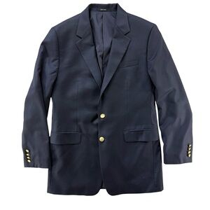 Ralph Lauren The Iconic Doeskin Two-Button Navy Blazer with Gold Buttons 42L